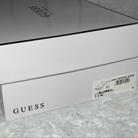 GUESS Taupe Blubell Suede Platform Slide 7.5 - Picture 16 of 16